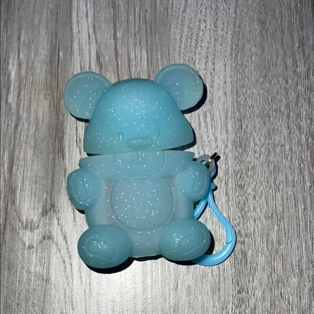 Blue Glitter Bear Airpod Case